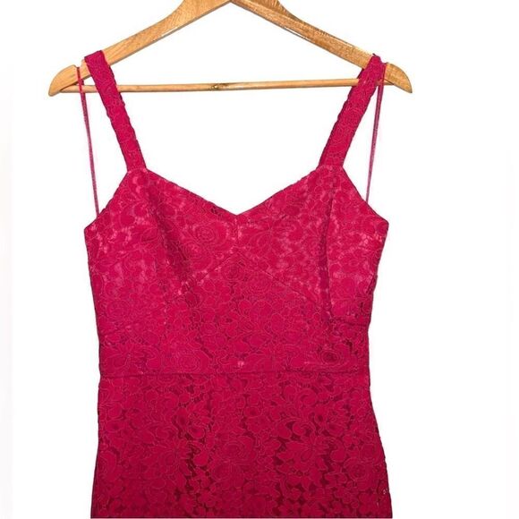 Chelsea28 magenta lace v neck fit and flare midi dress size 2 - Picture 6 of 12